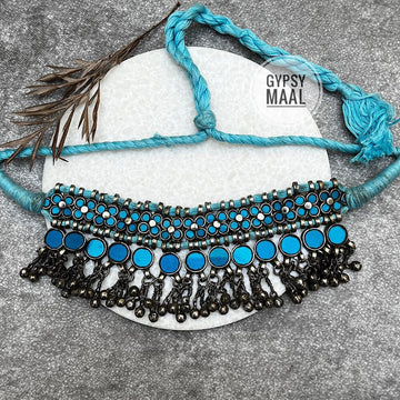 Turquoise Mirror Afghani Choker